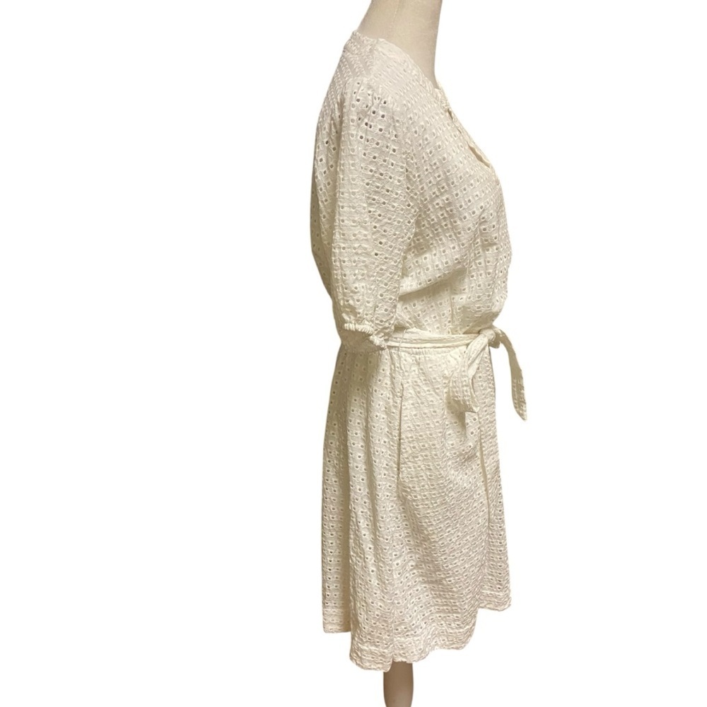 Draper James White Eyelet Tie-Waist Mini Dress - Picture 11 of 12